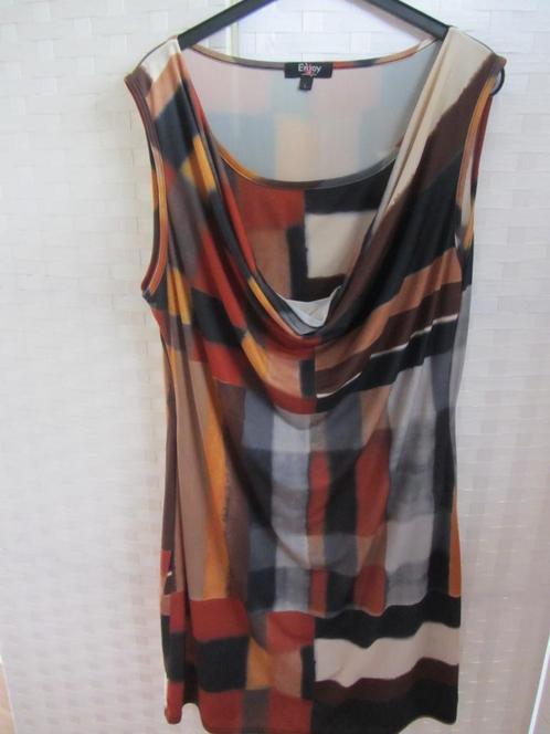 Enjoy jurk maat L / met eventueel een jasje, Kleding | Dames, Jurken, Zo goed als nieuw, Maat 42/44 (L), Bruin, Boven de knie