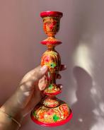 Kandelaar handgemaakt uit India, Nieuw, Ophalen of Verzenden, Rood, Hout
