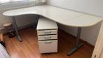 Ikea hoekbureau met verstelbare poten en ladenblok 3 lades, Huis en Inrichting, Bureaus, Ophalen, In hoogte verstelbaar, Gebruikt