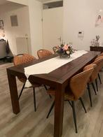 Mooie houten eettafel, Ophalen, Gebruikt, Eikenhout, 200 cm of meer