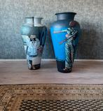 Set van 2 vintage handgemaakte grote vazen, Ophalen of Verzenden