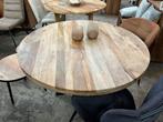 Magazijn leegverkoop nieuwe ronde eettafel mangohout matrix, Nieuw, Ophalen of Verzenden, Info@wkhome.nl, Argonweg 20 Amersfoort