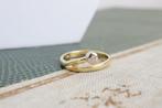 18 Karaat Gouden Dames Ring Met Diamant, Ophalen of Verzenden, Met edelsteen, Dame, Goud