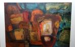 Bob Bonies(1937)Olie op Papier"Abstracte Compositie" Ges Ged, Ophalen of Verzenden