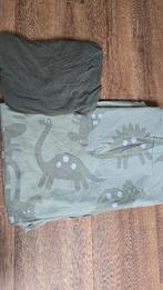 Overtrekset en hoeslaken 140x70 dino, Gebruikt, Dekbedovertrek, Ophalen of Verzenden, Jongetje