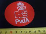 sticker politiek PvdA 070*, Verzamelen, Ophalen, Zo goed als nieuw