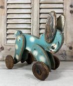 Antiek Frans houten trekdier konijn / haas op wielen, Antiek en Kunst, Ophalen of Verzenden