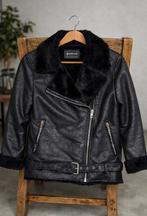 STRADIVARIUS VEGAN LEER BONT LAMMYCOAT WINTERJAS MAAT M, Ophalen of Verzenden, Zo goed als nieuw, Maat 38/40 (M), Zwart