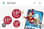 Kortingskaarten Efteling van Albert heijn digitaal 13,50€, Tickets en Kaartjes, Kortingskaart, Eén persoon