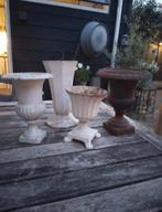 Gietijzeren Tuinvazen - Set van 4, Tuin en Terras, Tuinvazen, Ophalen of Verzenden, Gebruikt