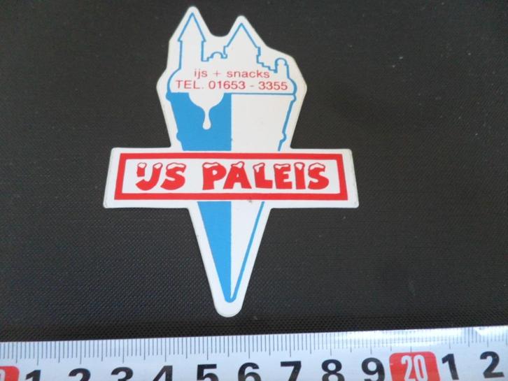 sticker St. Willebrord  IJS PALEIS  IJs + Snacks 01653-3355, Verzamelen, Stickers, Zo goed als nieuw, Bedrijf of Vereniging, Ophalen