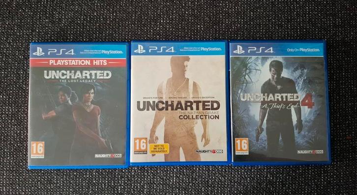 Uncharted 5 games PS4 Collectie(eventueel ruil), Spelcomputers en Games, Games | Sony PlayStation 4, Zo goed als nieuw, Avontuur en Actie