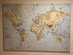 Wereldkaart Ikea op canvas in nieuwstaat 200x140 cm, Huis en Inrichting, Woonaccessoires | Wanddecoraties, Ophalen, Zo goed als nieuw