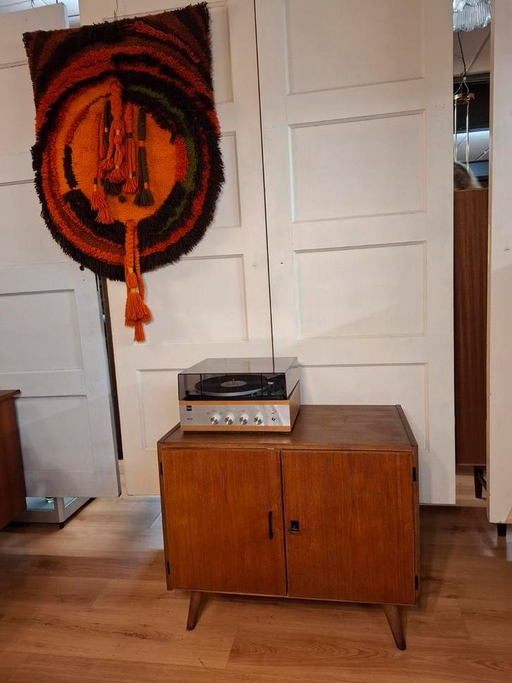 Vintage Simpla-Lux kastje teak lp audio wandmeubel wandkast, Verzamelen, Retro, Huis en Inrichting, Ophalen