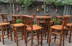Barkrukken massief teak hout., Huis en Inrichting, Ophalen of Verzenden, Gebruikt, Hout