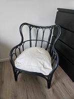 Ikea Rotan Stoel Zwart met Kussen, Huis en Inrichting, Fauteuils, Ophalen, 50 tot 75 cm
