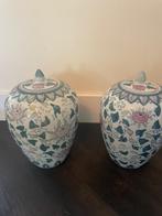 Twee Chinese vintage gemberpotten, Huis en Inrichting, Gebruikt, Overige kleuren, Verzenden, Aardewerk of Porselein