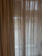 Nieuwe inbetween gordijnen, dubbele plooi, lichtbruin/grijs, Ophalen of Verzenden, Nieuw, Bruin, 200 cm of meer
