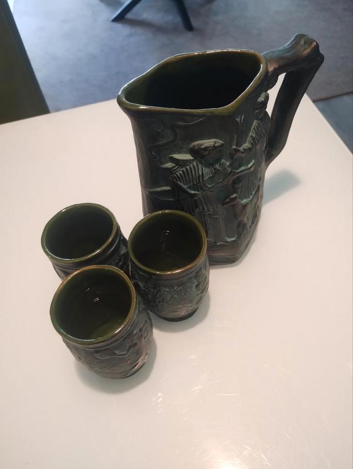 Vintage Rhodes MK Kan en Bekers Set, Antiek en Kunst, Antiek | Keramiek en Aardewerk, Ophalen of Verzenden