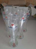 6 Wieckse witte bierglazen., Ophalen of Verzenden, Zo goed als nieuw, Glas of Glazen, Overige merken