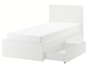 IKEA Malm bed (90x200) met lattenbodem en 2 bedlades - afbeelding 1