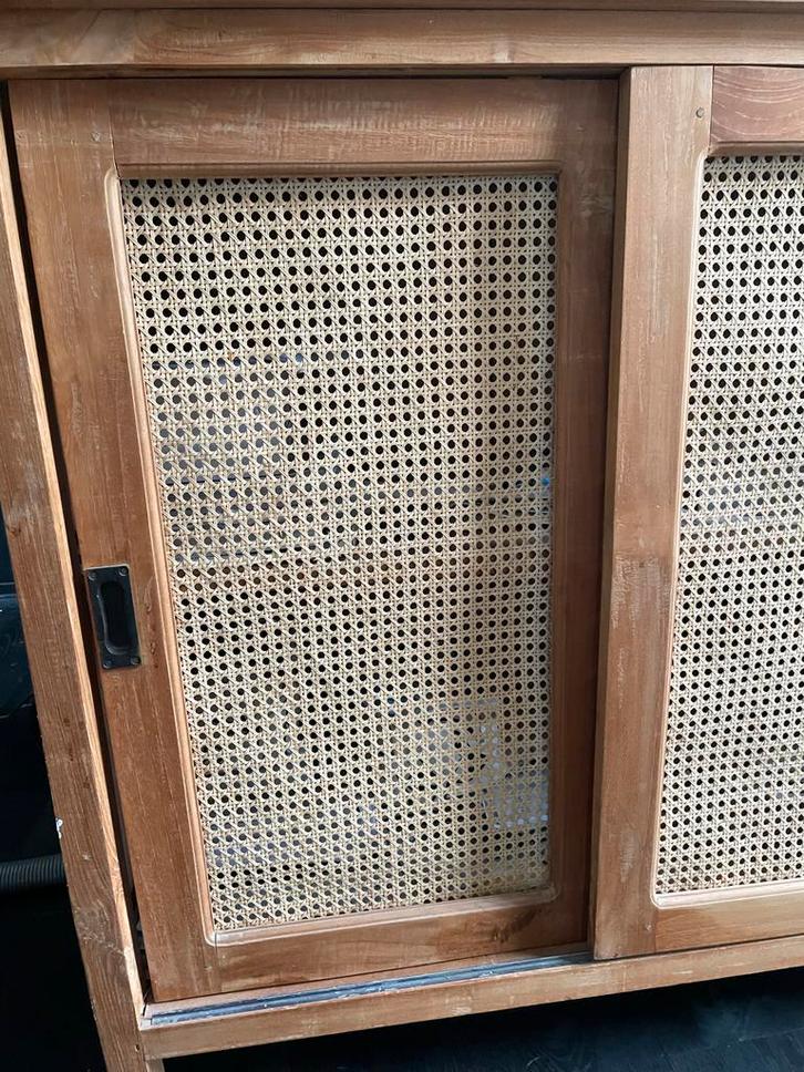 Teakhouten Dressoir Webbing 2m, Huis en Inrichting, Kasten | Buffetkasten, Gebruikt, 100 tot 150 cm, 150 tot 200 cm, 25 tot 50 cm