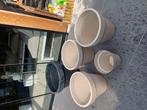 5 bloempotten, Tuin en Terras, Bloempotten, Ophalen, Kunststof, Gebruikt, Rond