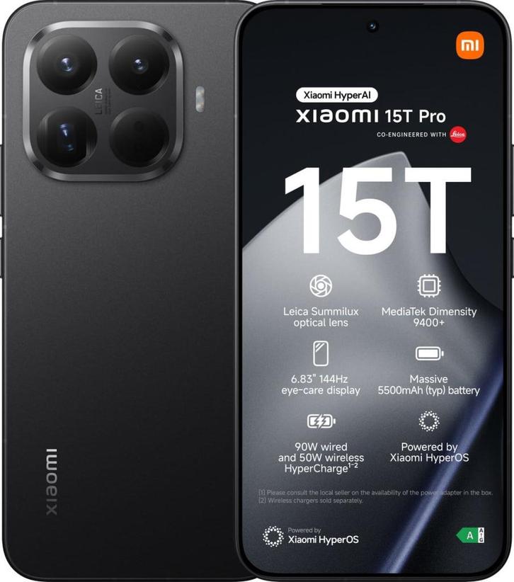 Xiaomi 15T Pro - 12GB/256GB - Zwart, Telecommunicatie, Mobiele telefoons | Overige merken, Nieuw, Zonder abonnement, Zonder simlock