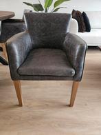 4 x Waverly Eetkamerstoel Riviera Maison, pellini antraciet, Ophalen, Zo goed als nieuw, Leer, 50 tot 75 cm