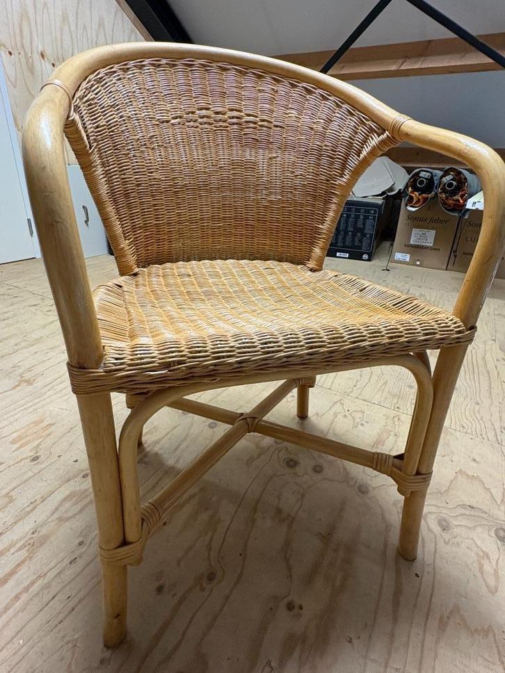 rieten stoel, Huis en Inrichting, Stoelen, Zo goed als nieuw, Eén, Riet of Rotan, Bruin, Ophalen