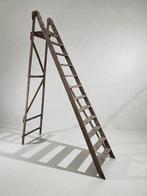 vintage XL hoge houten ladder / trapje, Ophalen, Gebruikt, Minder dan 2 meter