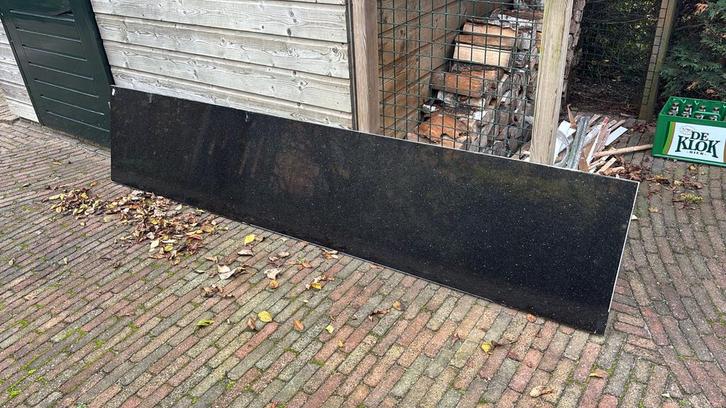 Zwart Granieten Blad - 2cm dik, Doe-het-zelf en Verbouw, Platen en Panelen, Gebruikt, Overige materialen, Minder dan 20 mm, Ophalen
