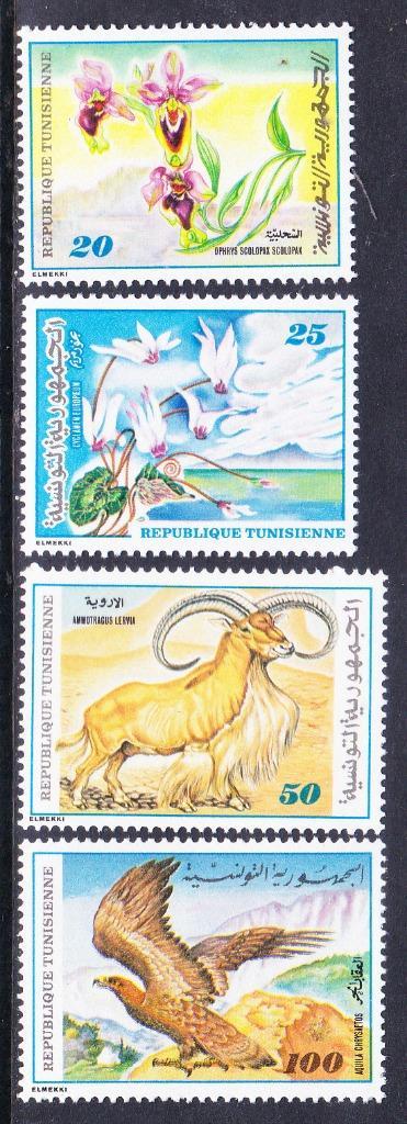 Tunesie 1980 pf mi 986 - 989 dieren bloemen orchideeen, Postzegels en Munten, Postzegels | Afrika, Postfris, Overige landen, Verzenden