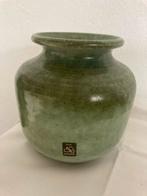 Ecri pottery Katwijk groen gemêleerde pot dikwandig 17x16cm, Huis en Inrichting, Minder dan 50 cm, Groen, Ophalen of Verzenden
