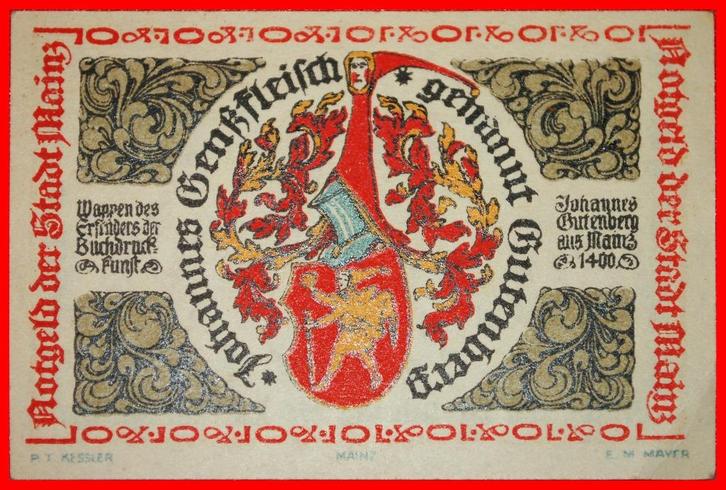 Ⰶ HESSE: GERMANY MAINZ 10 PFENNIGS 1400 1921! JUST PUBLISHED, Postzegels en Munten, Bankbiljetten | Europa | Niet-Eurobiljetten
