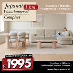 Complete japandi woonkamer bankstel + tafels 4 stoelen 1995,, Ophalen, Nieuw, Overige materialen, Japandi