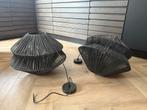 Twee zwarte rotan lampen 40cm, Huis en Inrichting, Ophalen, Zo goed als nieuw, Rond