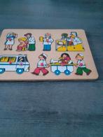 Houten Noppen Puzzel - Thema Ziekenhuis, Ophalen, 2 tot 4 jaar, Zo goed als nieuw, Van hout