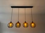 Hanglamp 4 bollen rookglas | ZGAN, Huis en Inrichting, Lampen | Hanglampen, Ophalen, Zo goed als nieuw