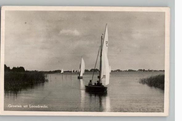 Loosdrecht zeilen op de plas, Verzenden, 1920 tot 1940, Gelopen, Noord-Holland