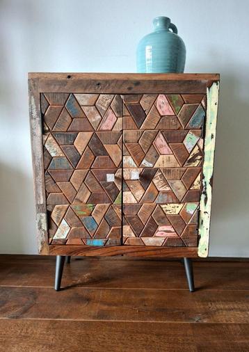 Prachtig dressoir 60x30x76cm van gerecycled hout, nieuw beschikbaar voor biedingen
