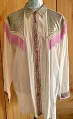 blouse met franje en zilver, Ophalen, Zo goed als nieuw, Maat 42/44 (L), Wit