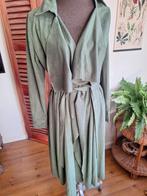 Jurk overslag vest jas groen suedine maat m l, Ophalen of Verzenden, Gedragen, Maat 42/44 (L), Onder de knie