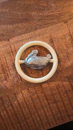 baby bijtring verzilverd zwaan, Ophalen of Verzenden, Zo goed als nieuw, Rammelaar, Met geluid