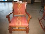 Antieke fauteuil met rode stof, hoog 42/90, diep 45, breed 6, Niet ingevuld, Gebruikt, Niet ingevuld, Niet ingevuld