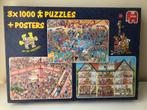 3 X 1000 puzzels van Haasteren+ posters, Ophalen of Verzenden, 500 t/m 1500 stukjes, Gebruikt, Legpuzzel