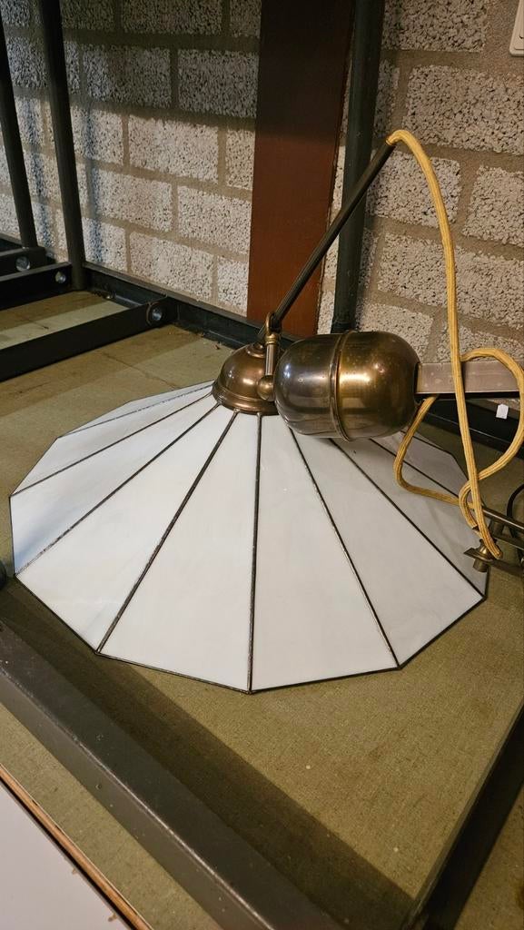 Prachtige Art Deco plafondlamp met glazen kap, Ophalen