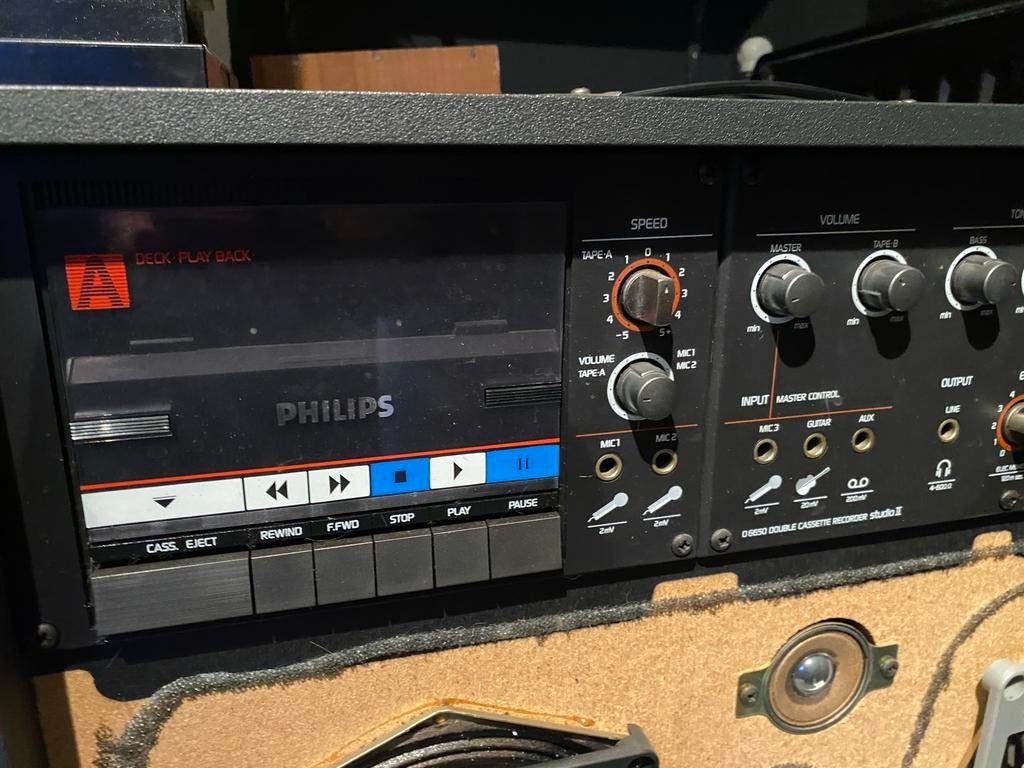 Philips D6650 Dubbele Cassetterecorder Studio II, Ophalen, Dubbel, Philips, Tiptoetsen
