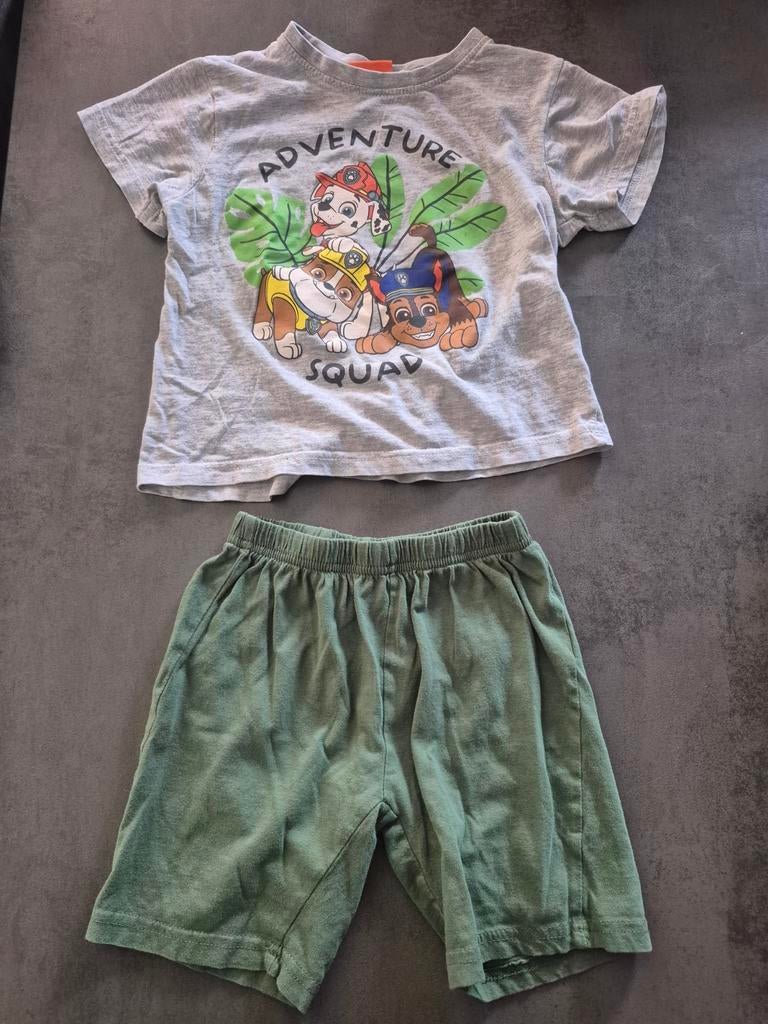 Paw patrol pyjama pjama shorts broek shirt grijs 98 104, Nacht- of Onderkleding, Ophalen of Verzenden, Zo goed als nieuw, Nickelodeon
