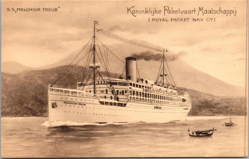 S.S. Melchior Treub | Koninklijke Paketvaart Maatschappij, Verzamelen, Verzenden, Voor 1920, Ongelopen, Zuid-Holland